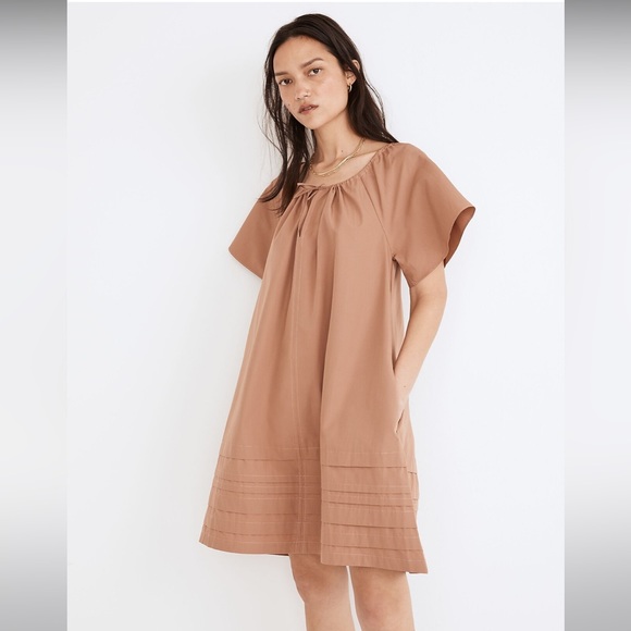 Madewell | Dresses | Nwot Madewell Poplin Fluttersleeve Pintuck Mini Dress  Dusty Rose Size Medium | Poshmark